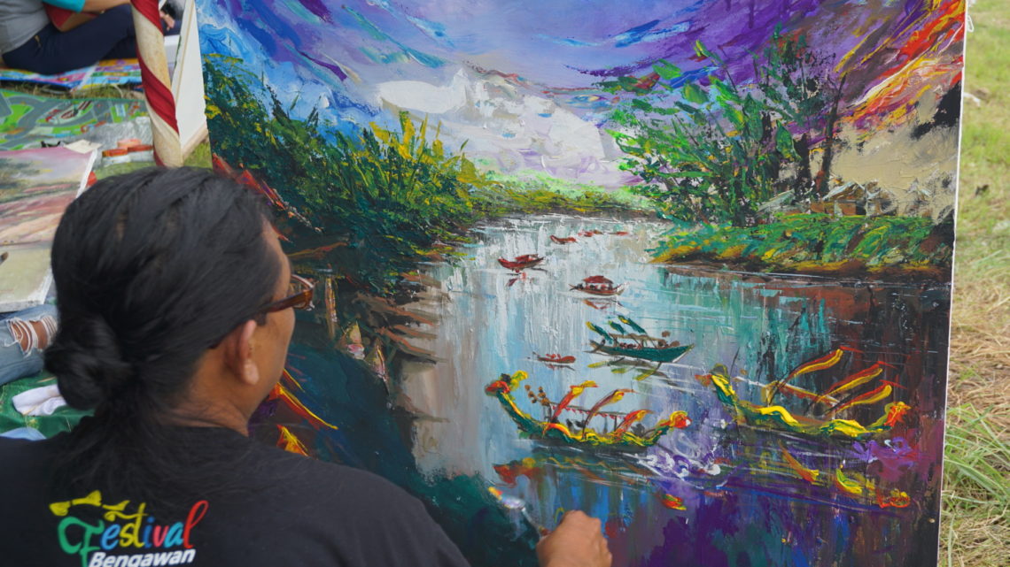 Melukis Bengawan di Festival Bengawan Solo Bojonegoro 2018