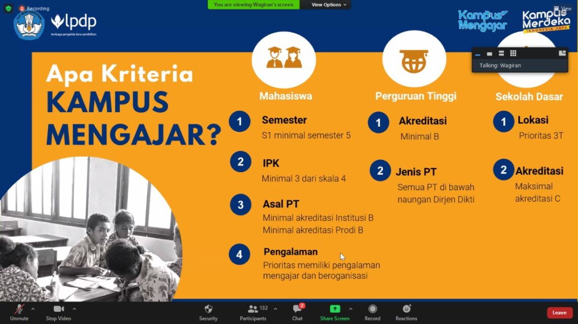 Kemdikbud bersama BEM PTNU Nasional Helat Sosialisai Kampus Mengajar