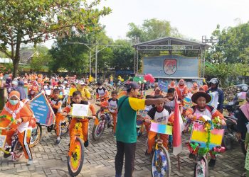 Sambut Bulan Suci Ramadhan, SDM 3 ICP Sumberrejo Helat Pawai Sepeda Hias