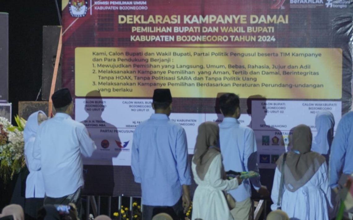 KPU Bojonegoro Gelar Deklarasi Kampanye Damai Pilkada 2024