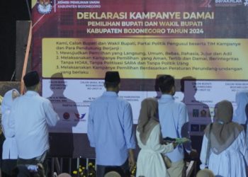 KPU Bojonegoro Gelar Deklarasi Kampanye Damai Pilkada 2024