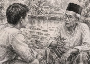 Percakapan di Tepi Kolam Bersama Mbah Moedjair